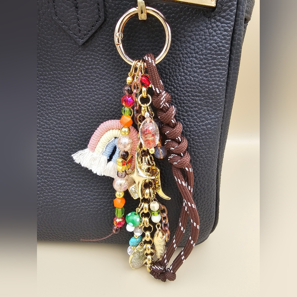 Bohemian Trinkets Colorful Boots & Butteflies Clutter Bag Charm Keychain
